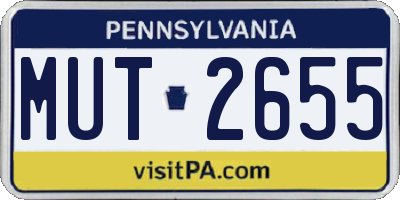 PA license plate MUT2655