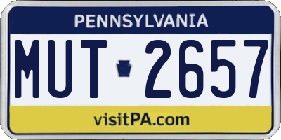 PA license plate MUT2657