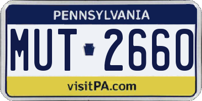 PA license plate MUT2660