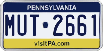 PA license plate MUT2661