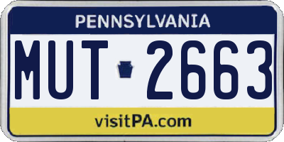 PA license plate MUT2663