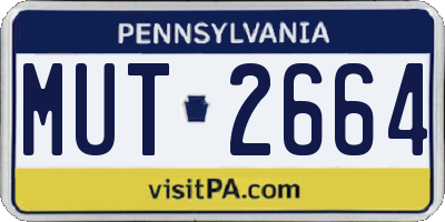 PA license plate MUT2664