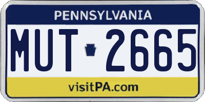 PA license plate MUT2665