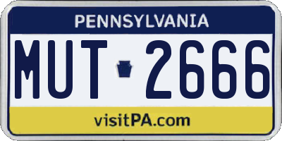 PA license plate MUT2666