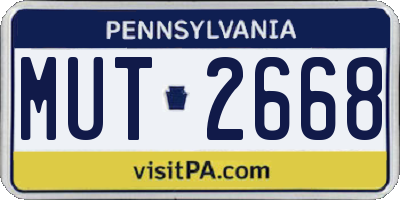 PA license plate MUT2668