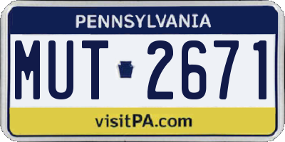 PA license plate MUT2671