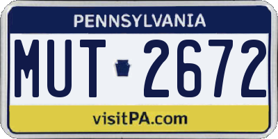 PA license plate MUT2672