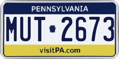 PA license plate MUT2673