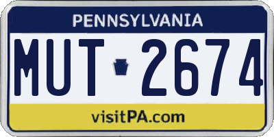 PA license plate MUT2674