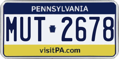 PA license plate MUT2678
