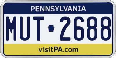 PA license plate MUT2688