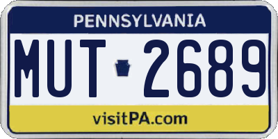 PA license plate MUT2689