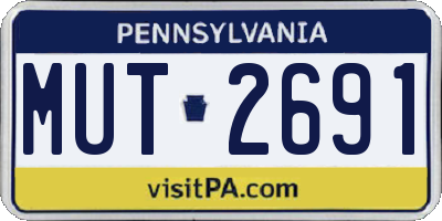 PA license plate MUT2691