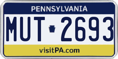 PA license plate MUT2693