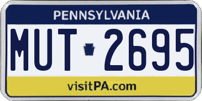 PA license plate MUT2695