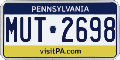 PA license plate MUT2698
