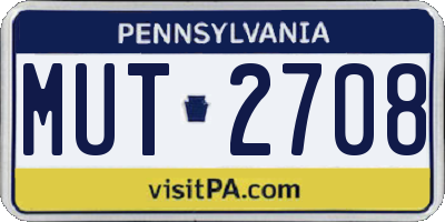 PA license plate MUT2708