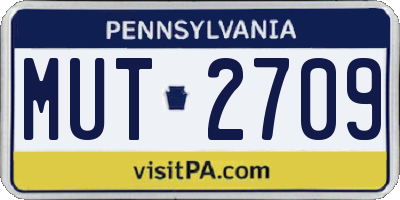 PA license plate MUT2709