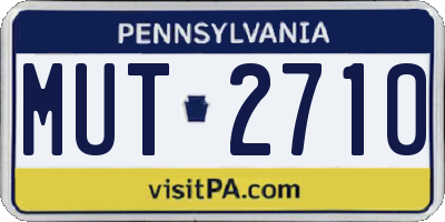 PA license plate MUT2710