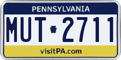 PA license plate MUT2711