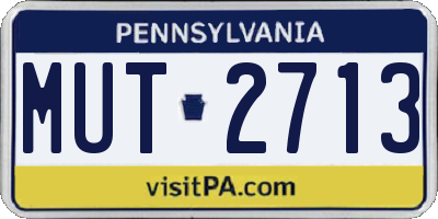 PA license plate MUT2713