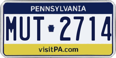 PA license plate MUT2714