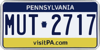 PA license plate MUT2717