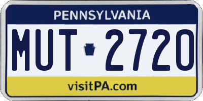 PA license plate MUT2720