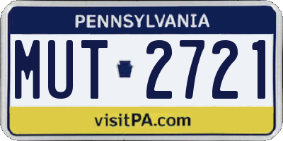 PA license plate MUT2721