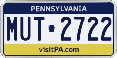 PA license plate MUT2722