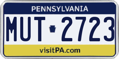 PA license plate MUT2723