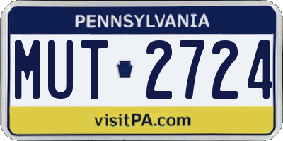 PA license plate MUT2724