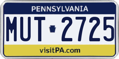 PA license plate MUT2725
