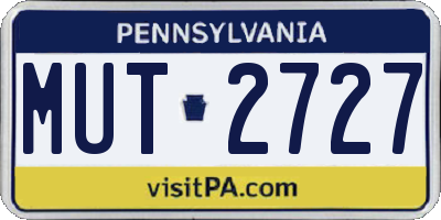 PA license plate MUT2727