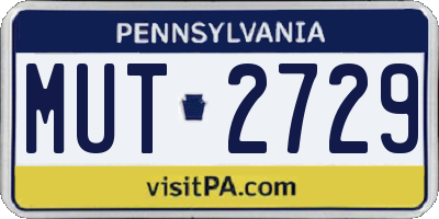 PA license plate MUT2729