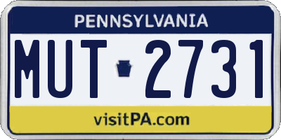 PA license plate MUT2731