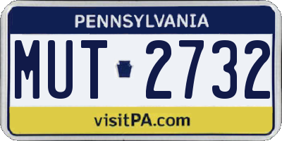 PA license plate MUT2732