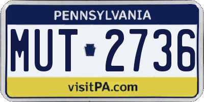 PA license plate MUT2736
