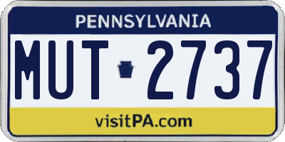 PA license plate MUT2737