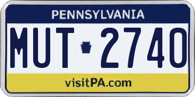 PA license plate MUT2740