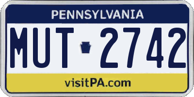 PA license plate MUT2742