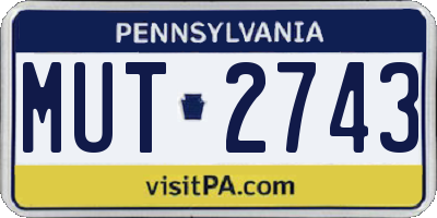 PA license plate MUT2743