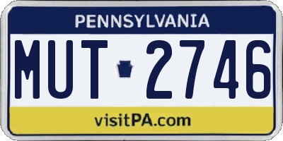 PA license plate MUT2746