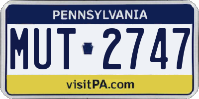 PA license plate MUT2747