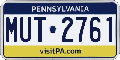 PA license plate MUT2761