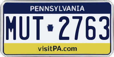 PA license plate MUT2763
