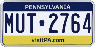 PA license plate MUT2764