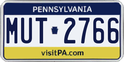 PA license plate MUT2766
