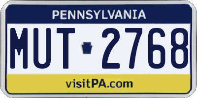 PA license plate MUT2768