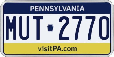 PA license plate MUT2770